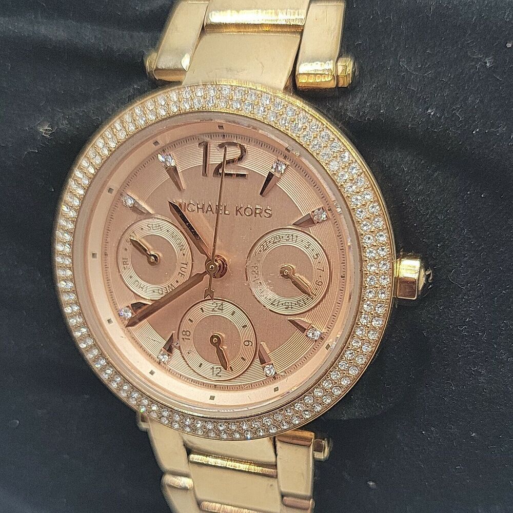 Michael Kors MK6352 Women's Stainless Steel Analog Gold Dial Quartz Watch BC627 - Picture 2 of 10